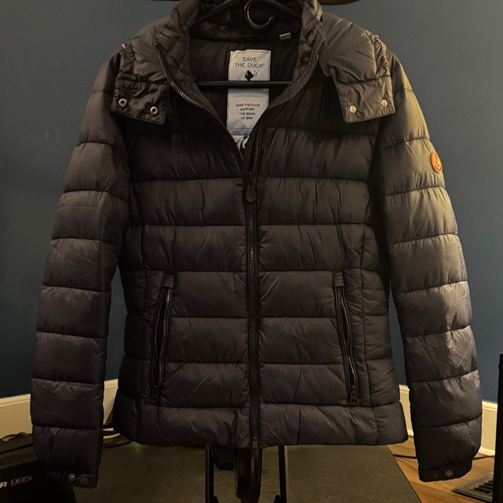 SAVE THE DUCK Navy blue Jacket with Hood